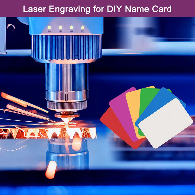 Premium Aluminium Visitenkarte – Gravur & QR-Code, 0,2–0,4 mm  Einseitige Gravur