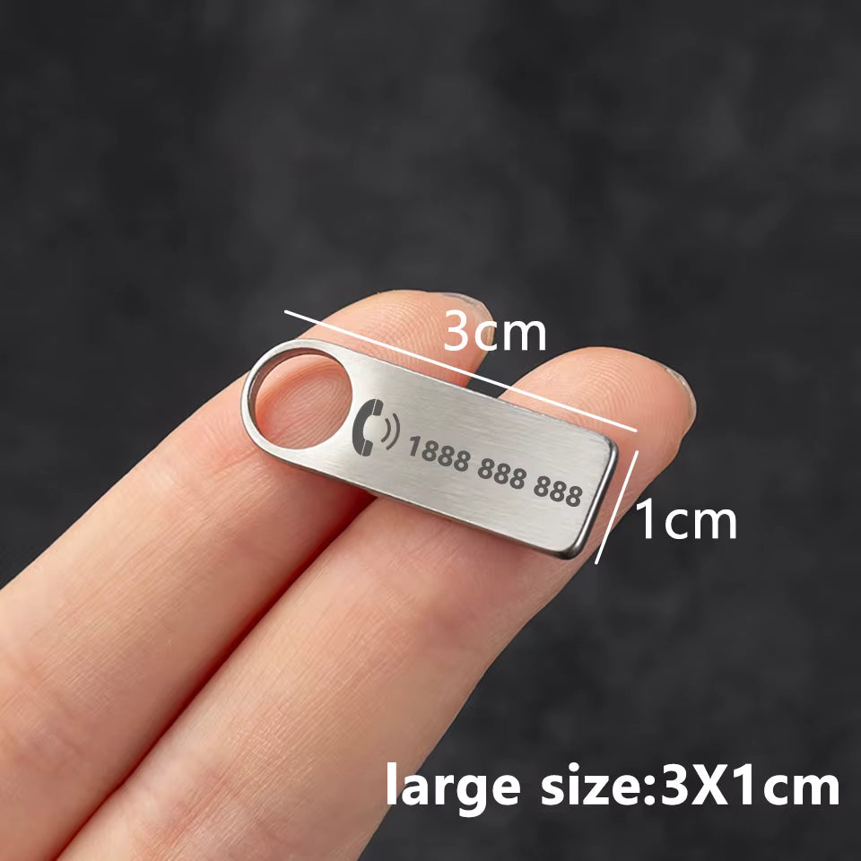 Edelstahl-Schlüsselanhänger „Klein Anti-Lost“ – kompakt, individuell gravierbar