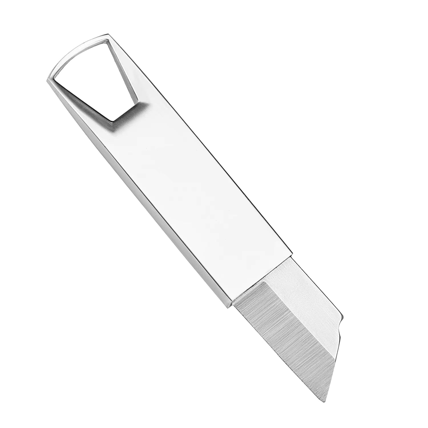 Mini-Taschenmesser aus Edelstahl. Finger Knife,45 mm, mit Anti-Lost-Text oder individueller Lasergravur