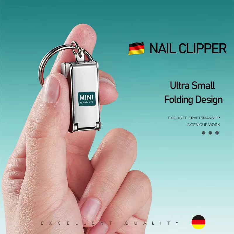 Klappbarer Edelstahl-Nagelknipser Reisegröße mit individueller Lasergravur oder Anti-Lost-Text