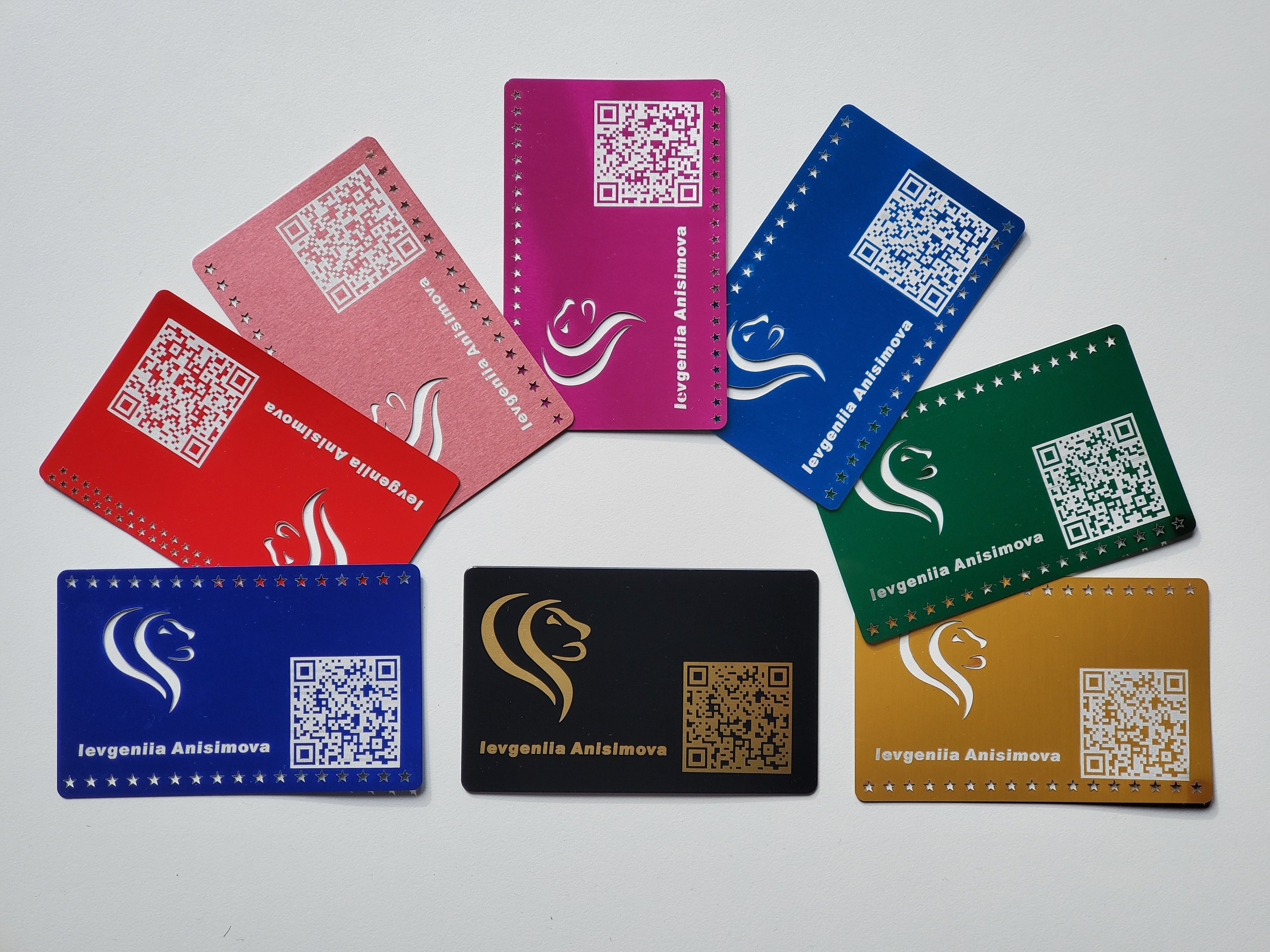 Premium Aluminium Visitenkarte – Gravur & QR-Code, 0,4 mm