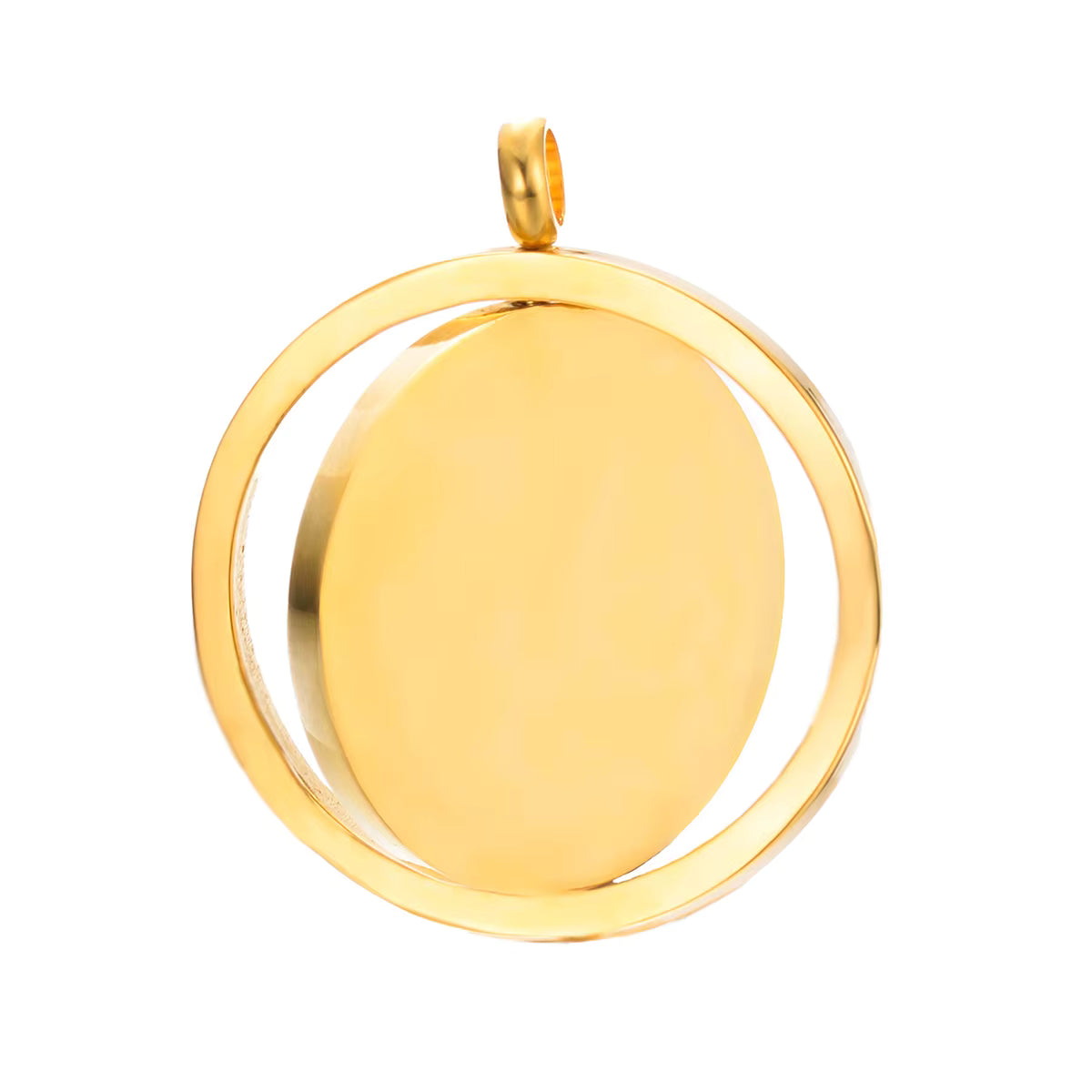 Edelstahl-Anhänger rund drehbar – mit Anti-Lost-Text & individueller Lasergravur