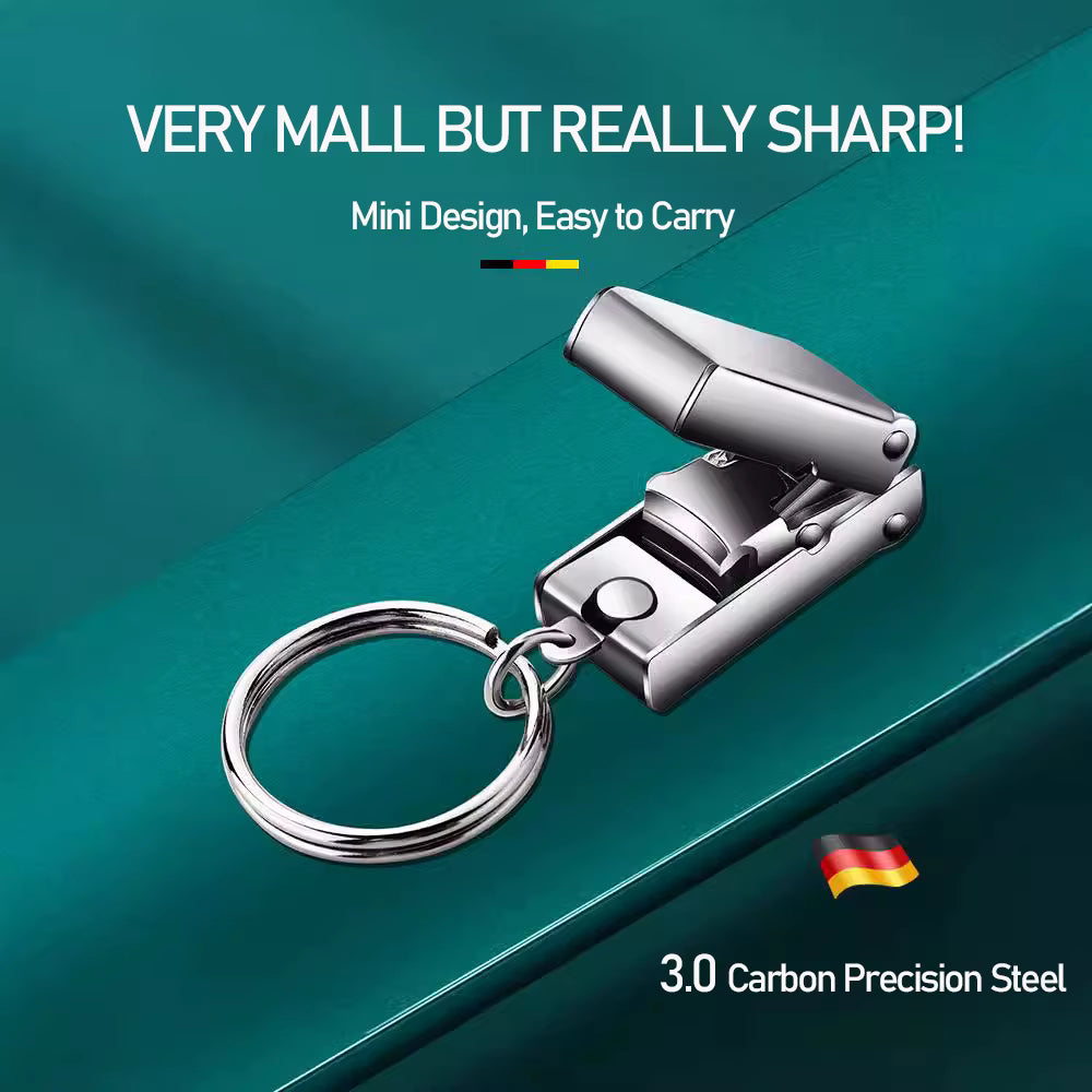 Klappbarer Edelstahl-Nagelknipser Reisegröße mit individueller Lasergravur oder Anti-Lost-Text