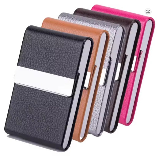 Visitenkartenetui aus PU-Leder & Edelstahl – Magnetverschluss, RFID-Schutz