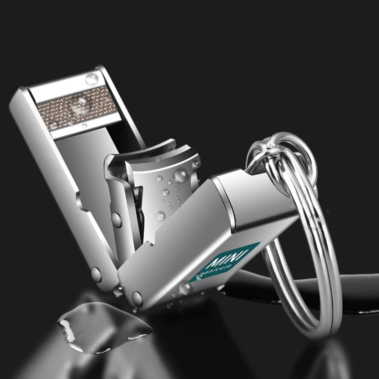 Klappbarer Edelstahl-Nagelknipser Reisegröße mit individueller Lasergravur oder Anti-Lost-Text