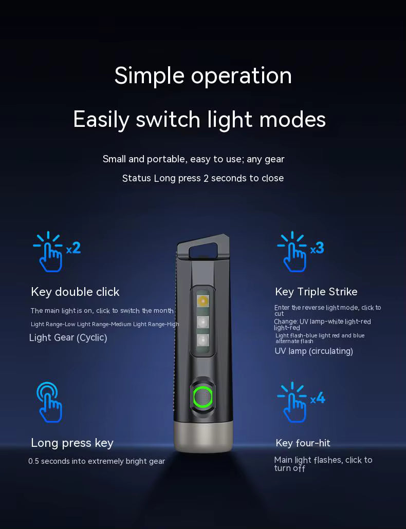 Philips SFL1121 Mini EDC Taschenlampe. Wiederaufladbar, LED, 3 Modi mit Anti-Lost-Text oder individueller Lasergravur