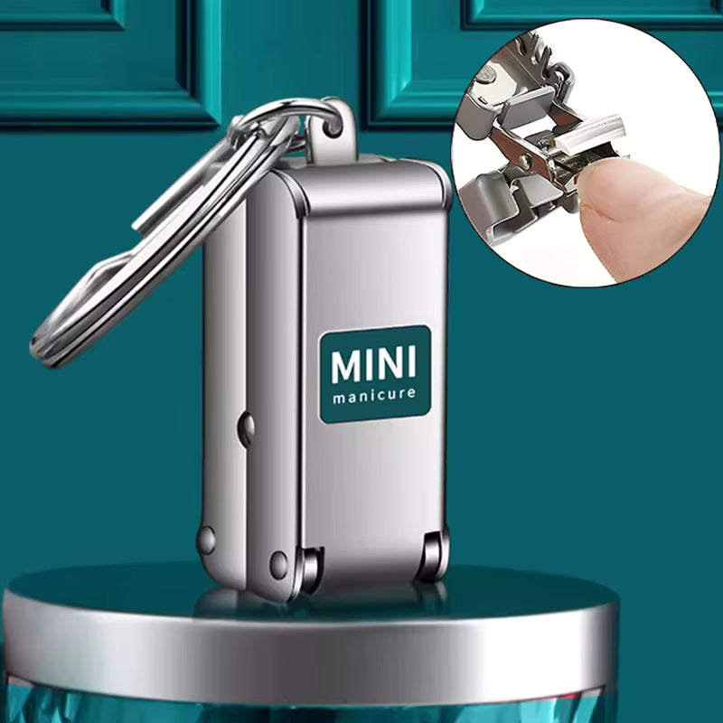 Klappbarer Edelstahl-Nagelknipser Reisegröße mit individueller Lasergravur oder Anti-Lost-Text