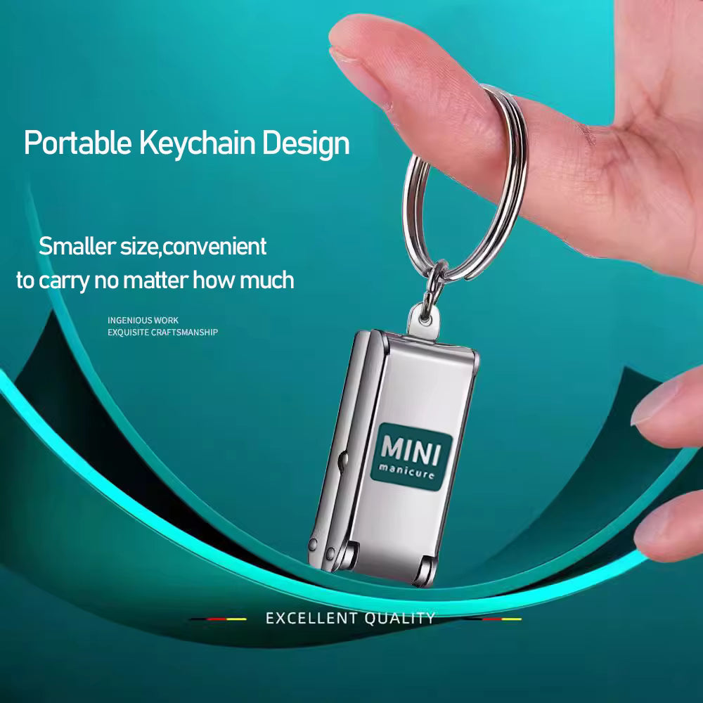 Klappbarer Edelstahl-Nagelknipser Reisegröße mit individueller Lasergravur oder Anti-Lost-Text