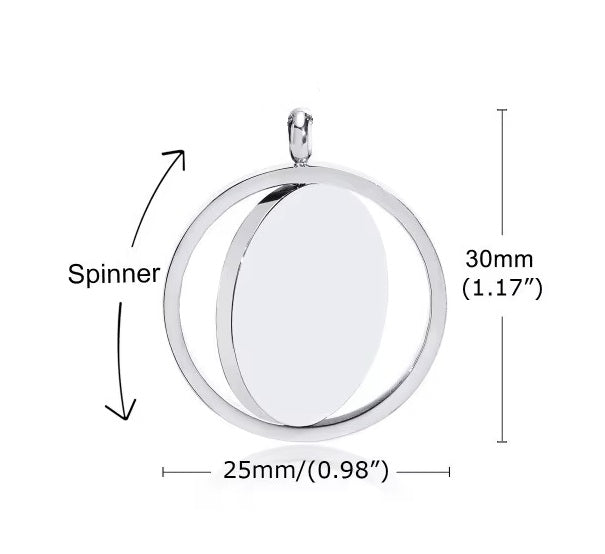 Edelstahl-Anhänger rund drehbar – mit Anti-Lost-Text & individueller Lasergravur