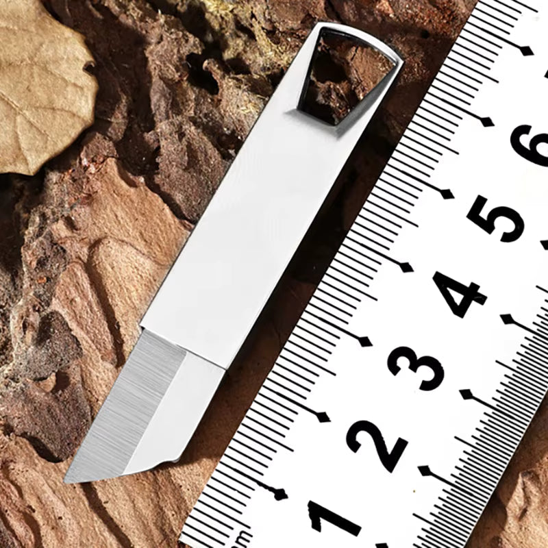 Mini-Taschenmesser aus Edelstahl. Finger Knife,45 mm, mit Anti-Lost-Text oder individueller Lasergravur