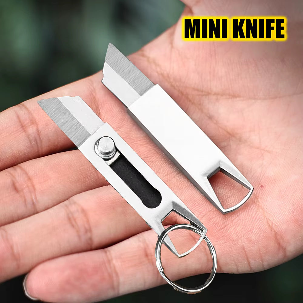 Mini-Taschenmesser aus Edelstahl. Finger Knife,45 mm, mit Anti-Lost-Text oder individueller Lasergravur