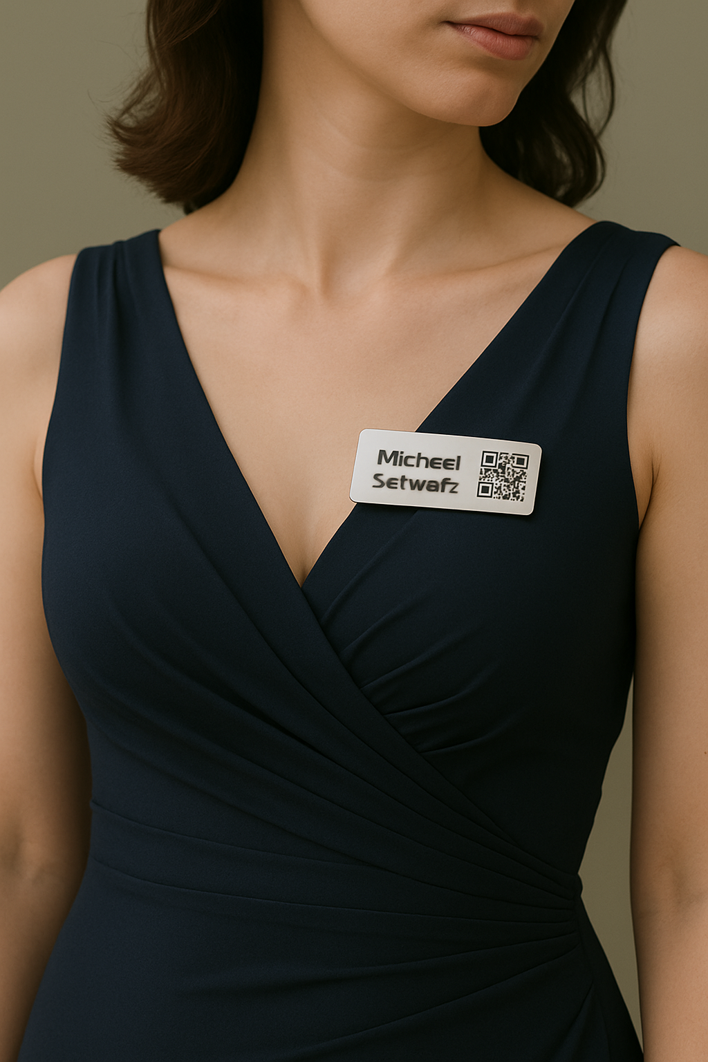 Magnetisches Namensschild mit QR-Code