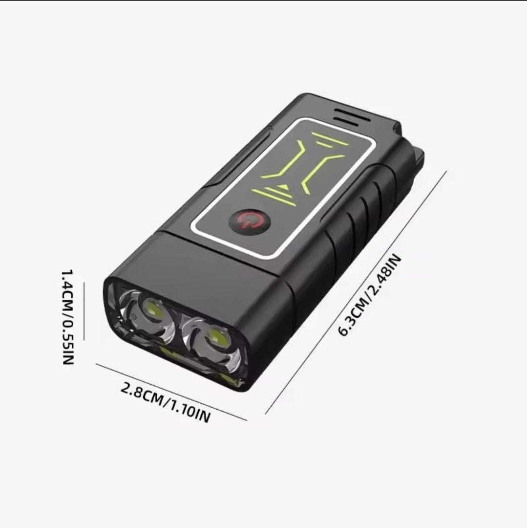 Dual-Core LED-Schlüsselanhänger, wiederaufladbar &amp; spritzfestmit individueller Lasergravur oder Anti-Lost-Text