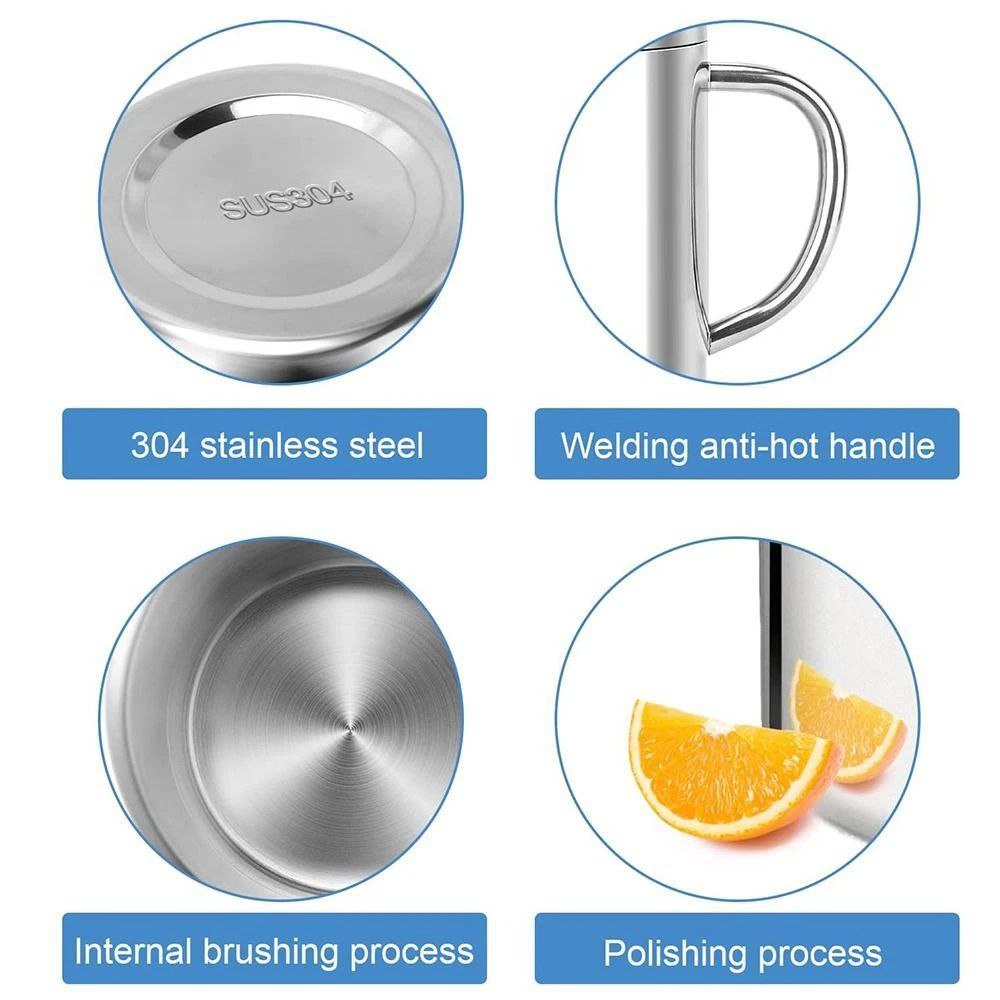 Thermo-Edelstahl-Tasse 400 ml mit Deckel & Henkel – doppelwandig, personalisierbar mit Lasergravur